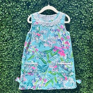 Lilly Pulitzer Classic Shift in Bali Blue Sway this Way - with detailed trim